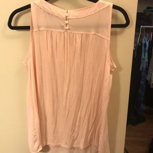 Loft baby pink sleeveless blouse